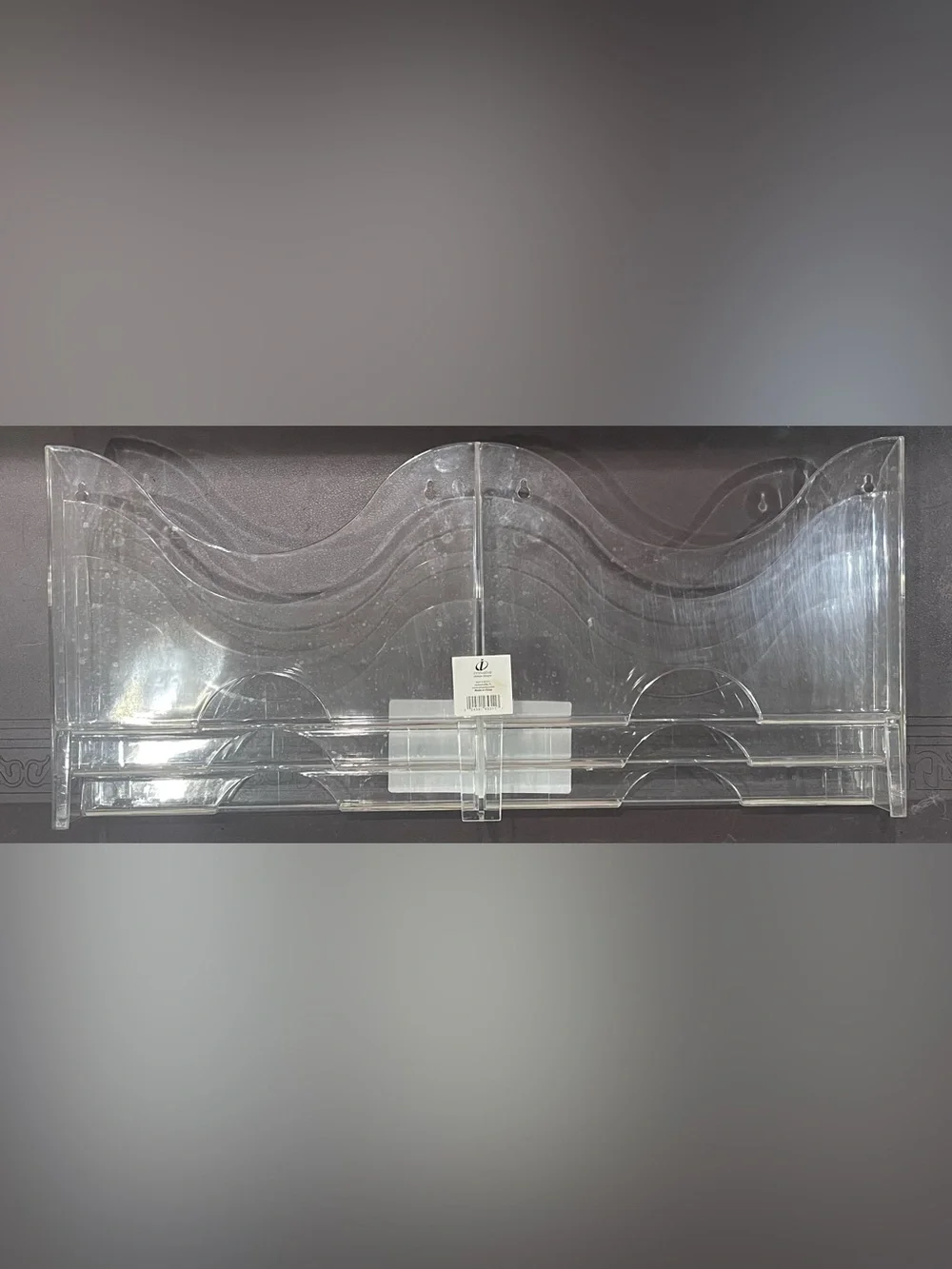 Clear 6-Section Wall-Mounted or on desk File Organizer Acrylic